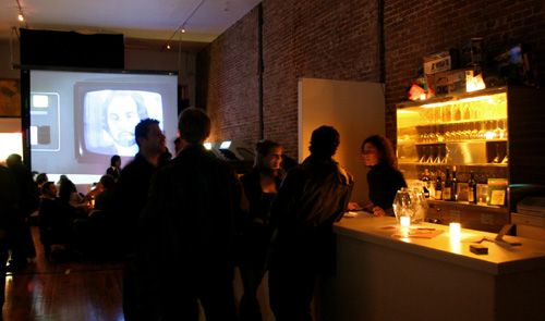 rx gallery bar and projection and people